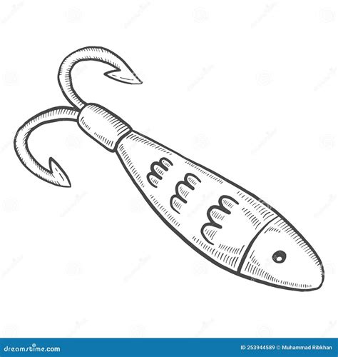 Fishing Lure Drawings illustrations.